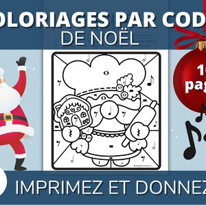 CHRISTMAS COLORING PAGES by CODES - Music - Printable - Music lessons - Music activities - Music education -