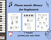 PIANO BASICS - Music Theory for beginners - Music lessons - Printable - Music Worksheets - Learn piano - Music Teacher - Music Student