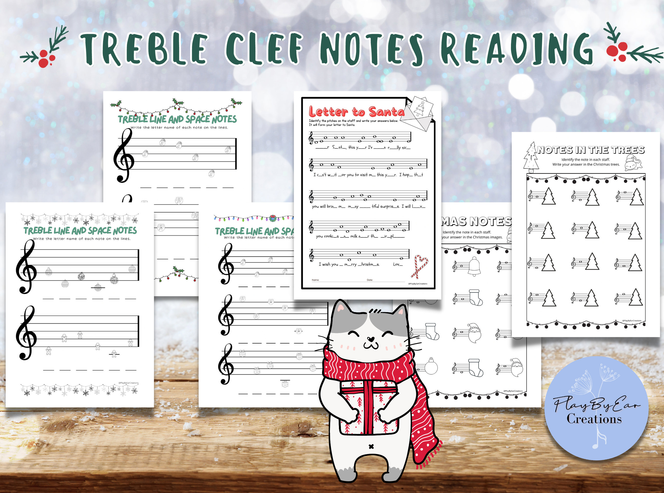 CHRISTMAS MUSIC WORKSHEETS - Printable - Instant Download - Music ...