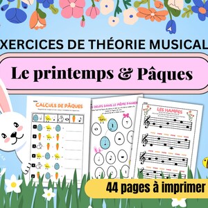 SPRING & EASTER - Music theory exercises - to print - music lessons - exercise sheets - piano - music activity