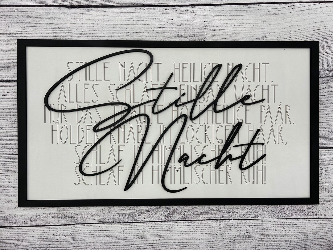 Stille Nacht Which is Silent Night in German Song Lyrics Wall Etsy
