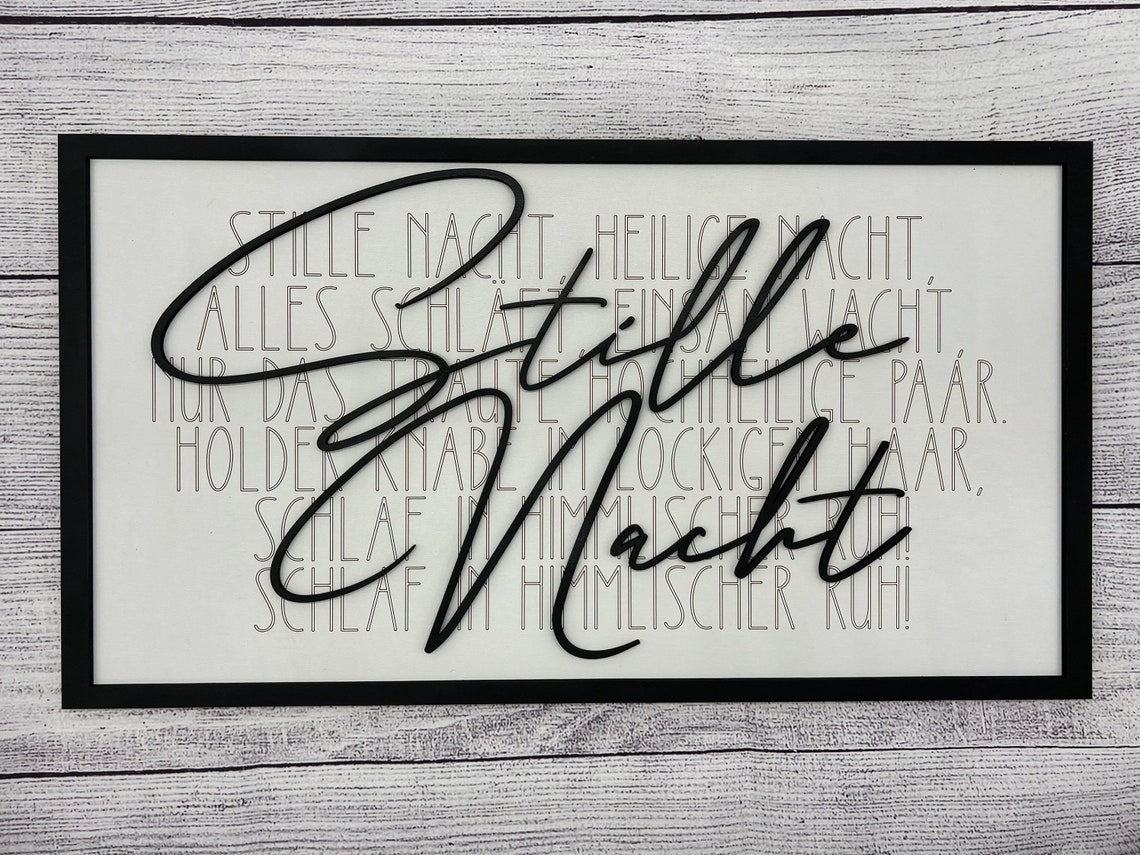 Stille Nacht Which is Silent Night in German Song Lyrics Wall Etsy