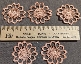 5pc orange flowers from Istanbul, Turkiye; perfect craft embellishment for Junk Journals, Card Making, Collage, Mixed Media and more!