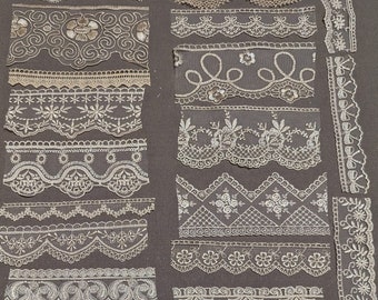 NEW 20pc Lt brown delicate lace (set 2) from Turkiye, perfect for Junk Journals, Card Making, Collage, Mix Media, Slow Stitch, Crazy quilts