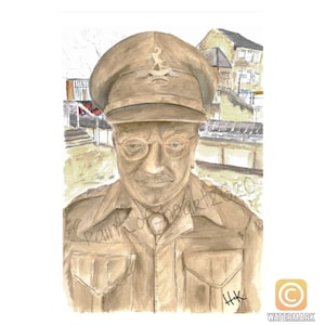 Captain Mainwaring Statue Greetings Card