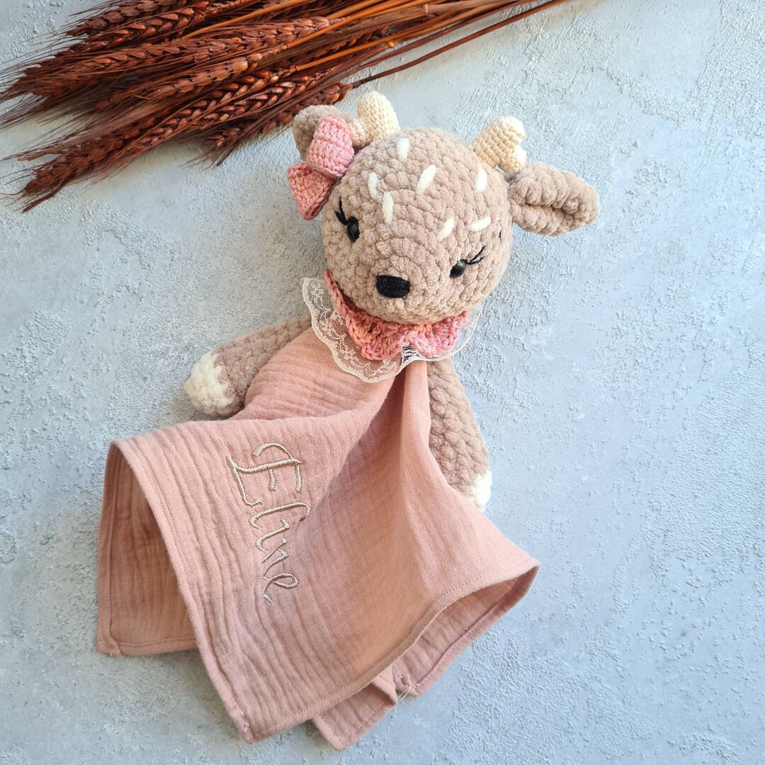 Crocheted Comfort Blanket, Comfort Blanket, Baby Sleep Aid, Deer