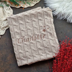 Personalized baby blanket, stroller blanket, knitted blanket, maxi cosi blanket, cuddly blanket, name blanket, baby blanket with name, baby gift.