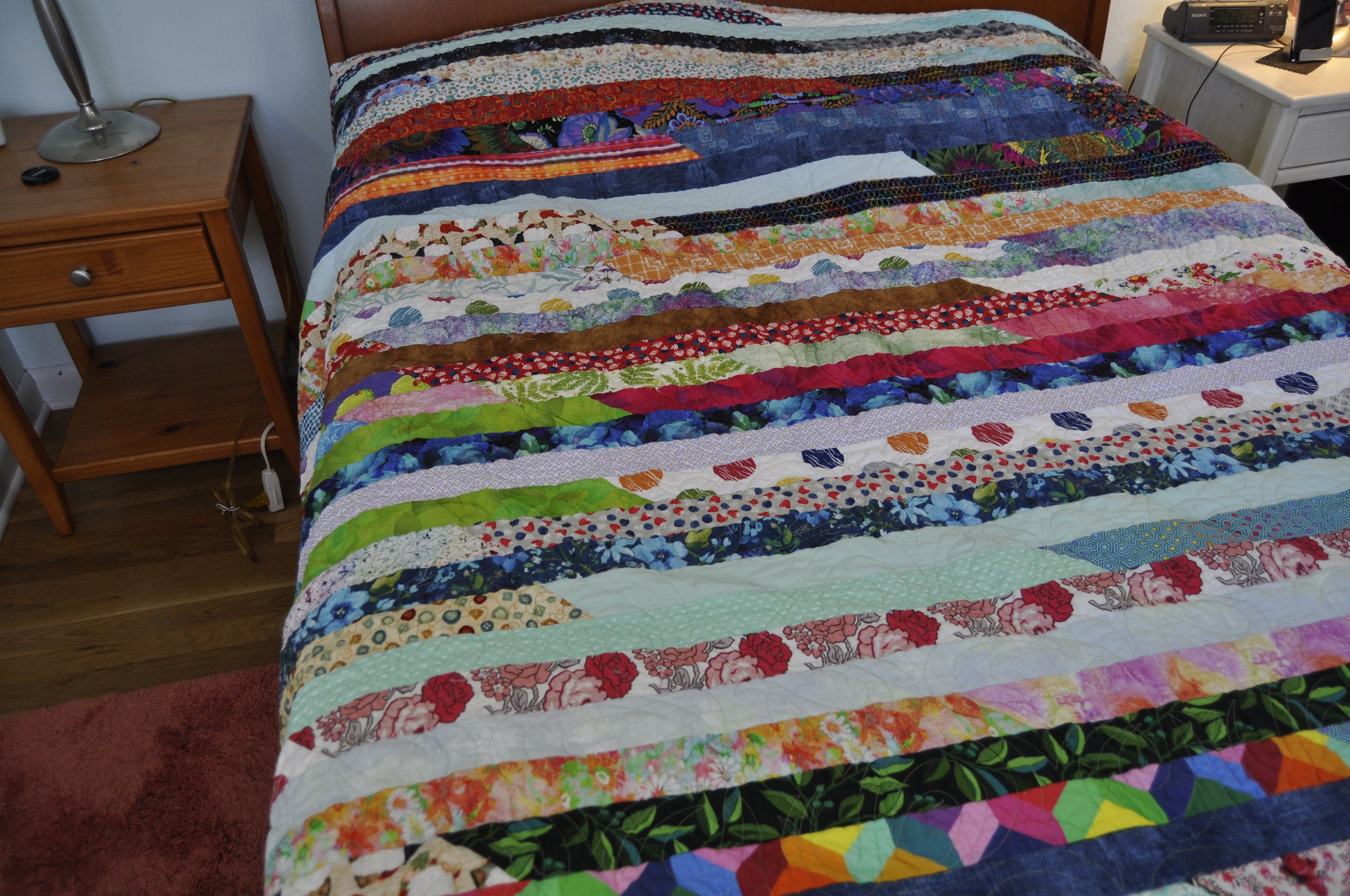 A Handmade Scrappy Queen Quilt - Etsy
