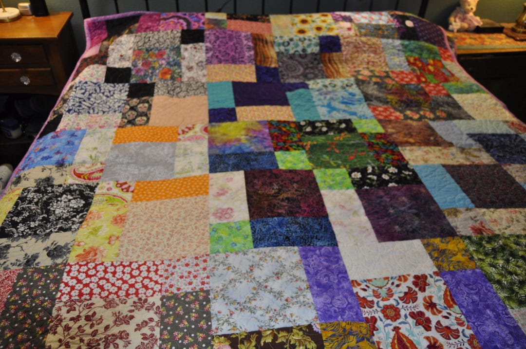 Handmade Scrappy Quilt (full Size) - Etsy