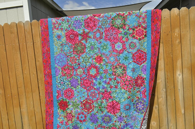 Handmade Hexagon Kaleidoscope Quilt Pattern by Donna Jordan Etsy