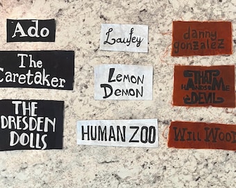 Écusson en tissu pour artiste/nom de groupe de musique costom