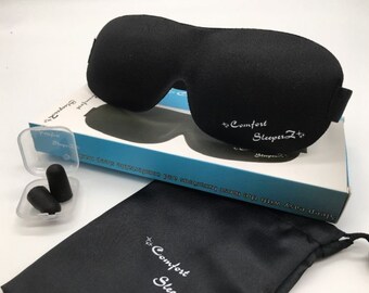 Comfort Sleeperz 3D Sleep Mask 3D contoured Eye Mask with Ear Plugs and Carry Pouch