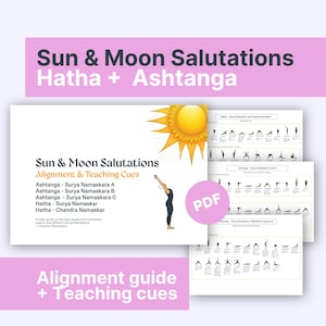 Sun & Moon Salutations Guide | Yoga Alignment PDF with Teaching Cues | Ashtanga + Hatha
