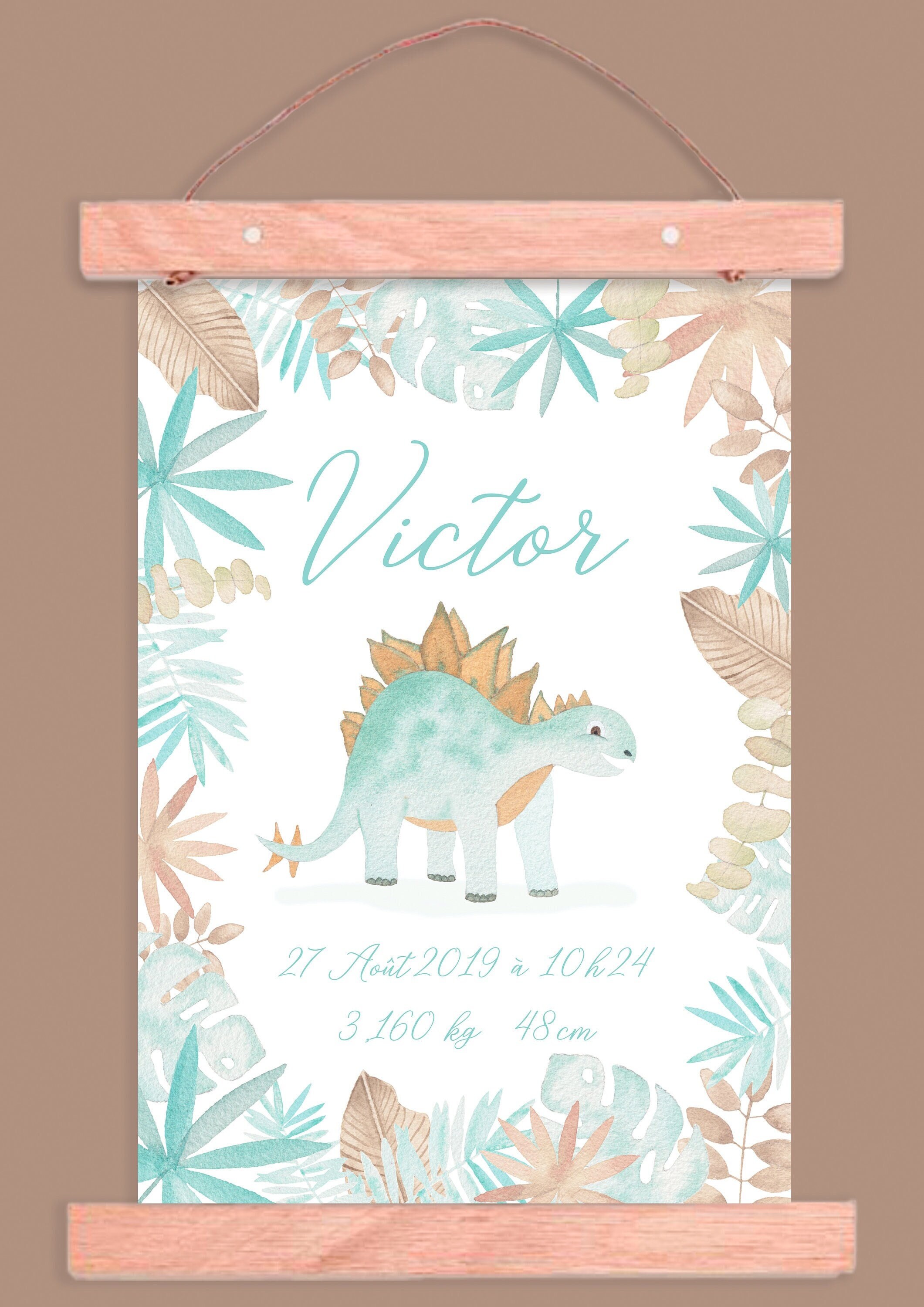 Illustration Aquarelle Dino Mignon