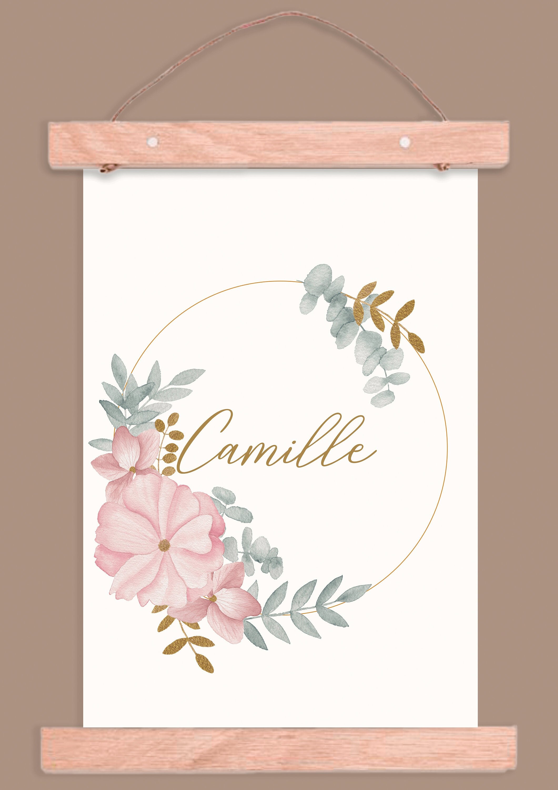 Illustration Aquarelle Fleurs avec Une Pointe de Doré