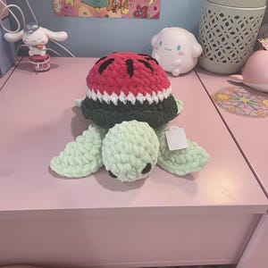 Watermelon Turtle Amigurumi Plush