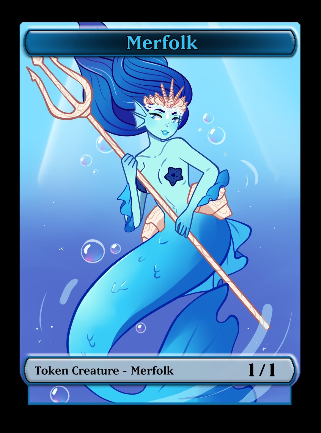 Merfolk Token MTG Custom Token - Etsy