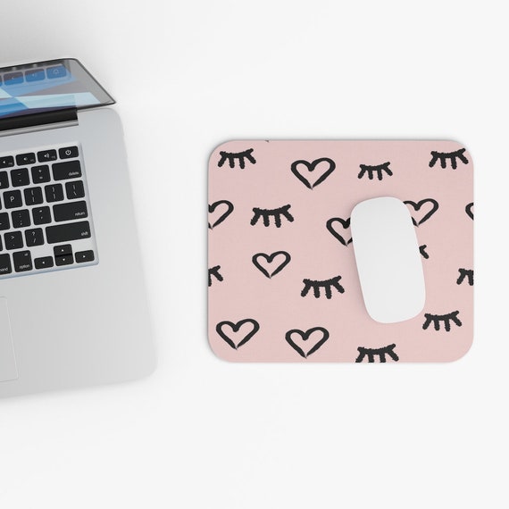 Pink Girly Design Cute Look Soft Mouse Pad rectangle Desk Etsy