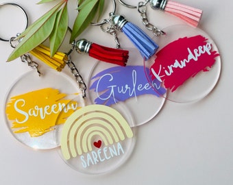 Acrylic personalized keychains, acrylic keychain, designed keychains, fashion keychains