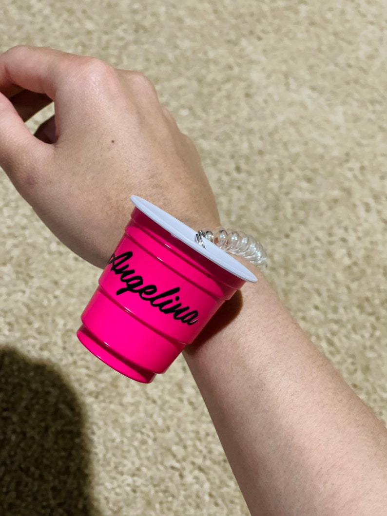 Personalized Plastic Shot Glasses With Wristband Shot Cups Etsy