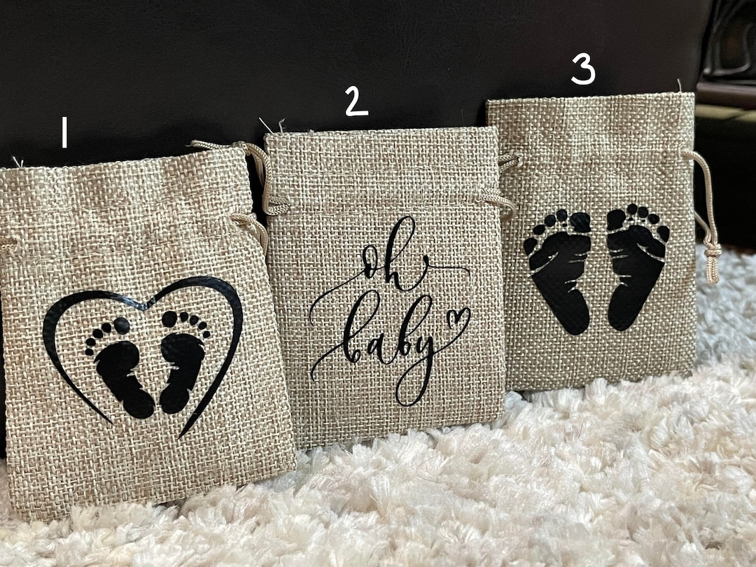 Burlap Baby Shower Favor Bags, Baby Shower Favors, Baby Shower, Favor