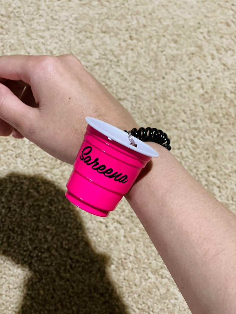 Personalized Plastic Shot Glasses With Wristband Shot Cups Etsy