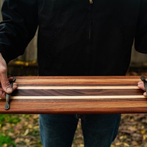 Medium Multi-wood Charcuterie Board with Handles
