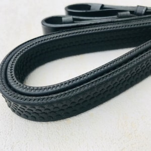 Bio Grip Rubber Horse Reins: Flexible Anti-Slip Leather - Black & Brown