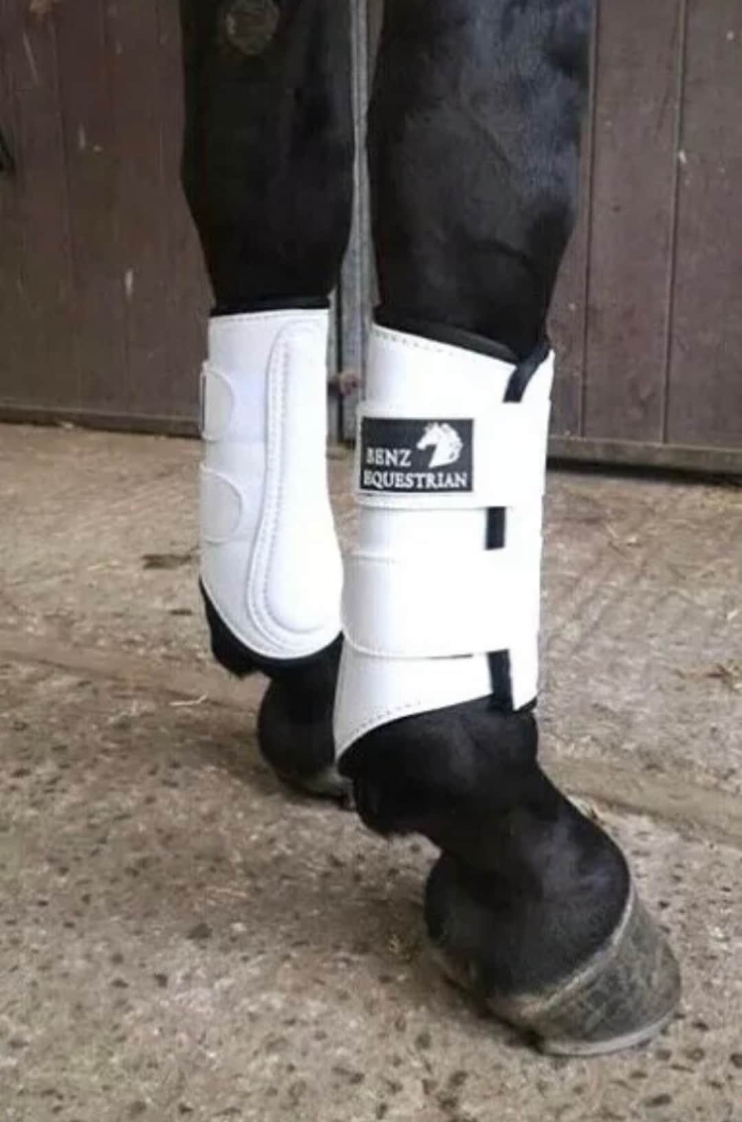 White Brushing Boots Tendon Protection Dressage Schooling Etsy