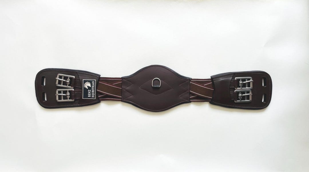 Eventing Girth Padded Leather Elastic Horse Short Girth: Dressage/eventing,comfort Fit ...