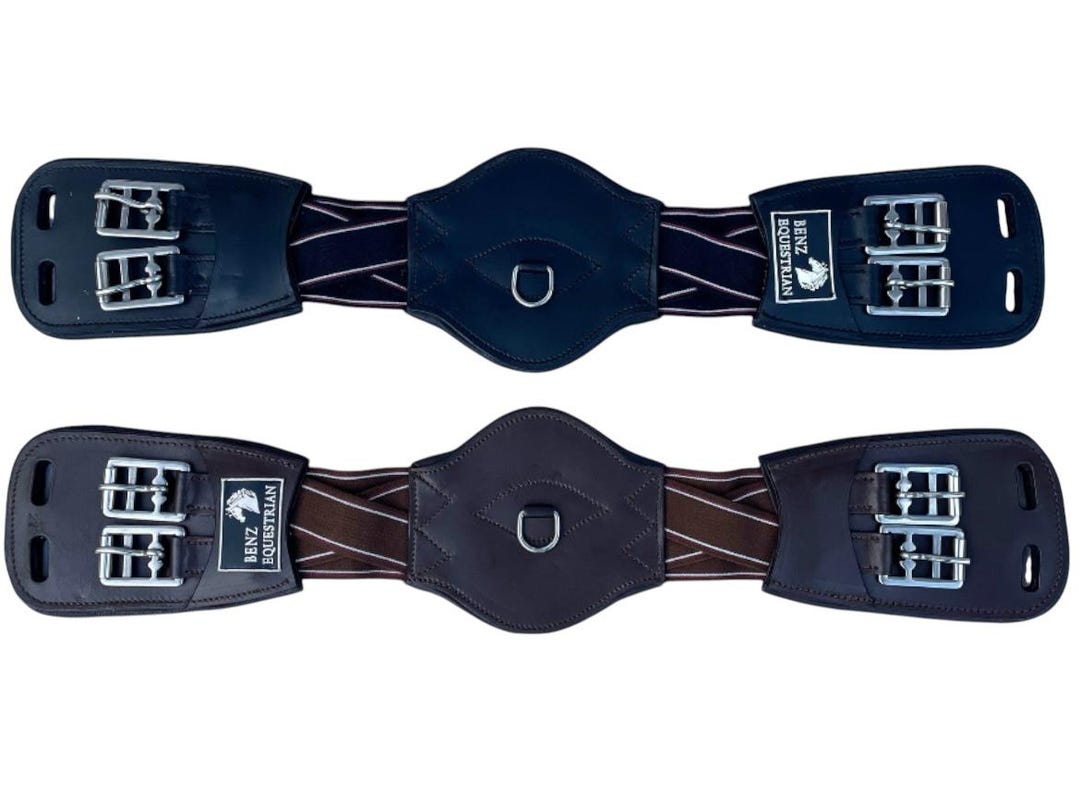 E.A. Mattes Contoured Short Girth with Detachable Cover - Black / 24