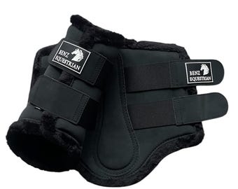 Stivaletti Da Spazzolatura In Pile Scamosciato Nero Per Cavalli - Foto 5