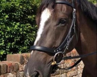 Anatomical Leather Horse Bridle: Bitless Multi-Bridle with Padded Breathable Headpiece comfort Anatomic Noseband