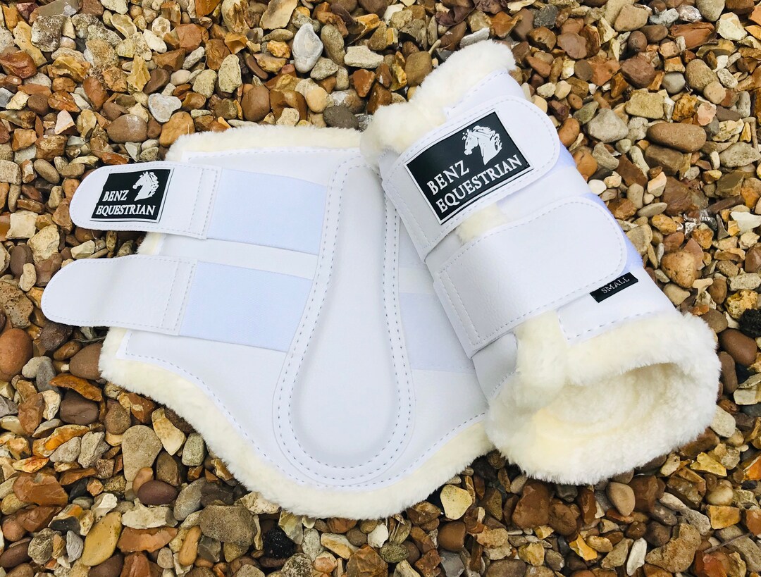 White Brushing Boots Tendon Protection Dressage Faux Leather Etsy