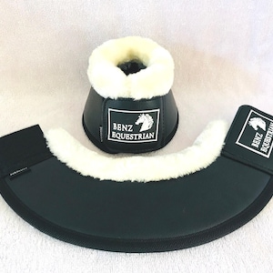 Botas de proteção contra equitação em couro sintético: forro em neoprene, parte superior em lã - Proteção para cavalos