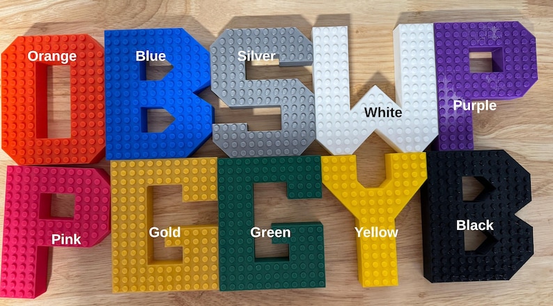 Personalized 3D Printed Brick Name – LEGO Style Letters, Custom Colors ...