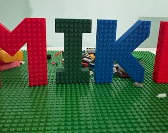 Personalized 3D Printed Brick Name – LEGO Style Letters, Custom Colors (1st 2 for 9 Dollars)