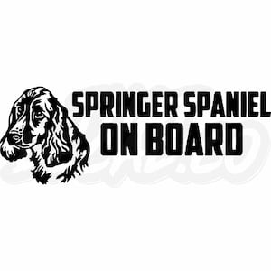Springer Spaniel Dog On Board Vinyl Decal Stickers Car Van Truck Caravan Windows Bumper Warning Sign Vinyl Decal Sticker
