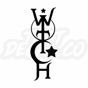Adesivo decalque de vinil da torre da bruxa, adesivo wicca para carro, van, caminhão, caravana, janelas, amortecedor, sinal de aviso, adesivo de vinil
