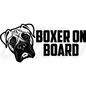 Boxer Hund an Bord Vinyl Aufkleber Aufkleber Auto Van LKW Caravan Fenster Stoßstange Warnzeichen Vinyl Aufkleber Aufkleber