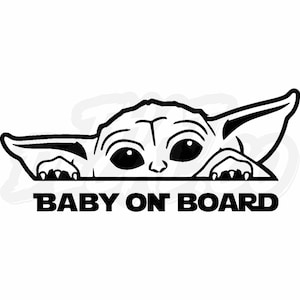 Baby On Board Yoda 2 Naklejki winylowe Samochód Van Ciężarówka Przyczepa Okna Zderzak Znak ostrzegawczy Naklejka winylowa