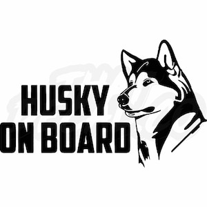 Husky Dog On Board Vinyl Decal Stickers Car Van Truck Caravan Windows Bumper Warning Sign Vinyl Decal Sticker