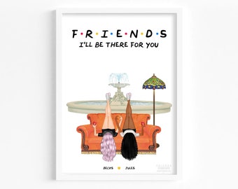 Personalised F.R.I.E.N.D.S Gifts, BestFriend Birthday Gift, Personalized Gifts For Women Friends, Friends Ill Be There For You, On Couch