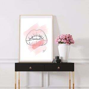 Lips Wall Art, Fashion Decor, Lip print, Minimalist Art, Modern Art, Fashion Print, Wall Art, Digital Prints, Instant Download