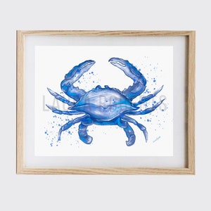 Blue Crab DIGITAL DOWNLOAD Watercolor Art