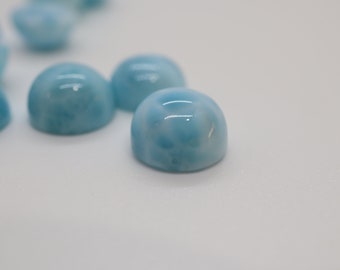 GENUINE LARIMAR 8mm CALIBRATED ROUND CABOCHON 10pcs GENUINE LARIMAR 8mm CALIBRATED ROUND CABOCHON 10pcs