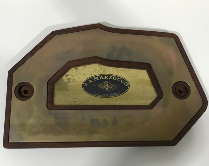 La Marzocco GS3 3 Layered Side Panel in Brass and Walnut, Custom Wood