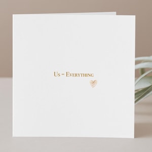 Unique Us Equals Everything Love Card for Valentine's Day or Anniversary