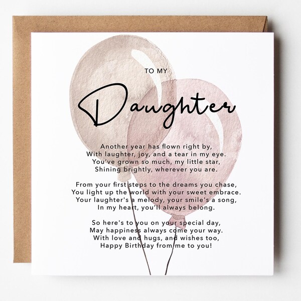 thumbnail image 2 of NEW DESIGN To A Very Special Daughter On Her Birthday A5 Card Birthday 2 of 11