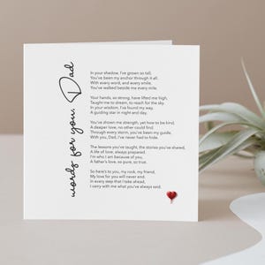 Heartfelt Poem Greeting Card for Dad: Birthday, Father&#39;s Day, Christmas